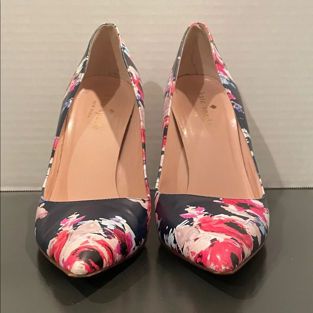 Kate Spade Vero Cuoio Multicolor Floral Heels size 6.5 - Picture 2 of 13